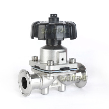 316L Stainless Steel Manual Plastic Handwheel TC Ends Sanitary Diaphragm Valve